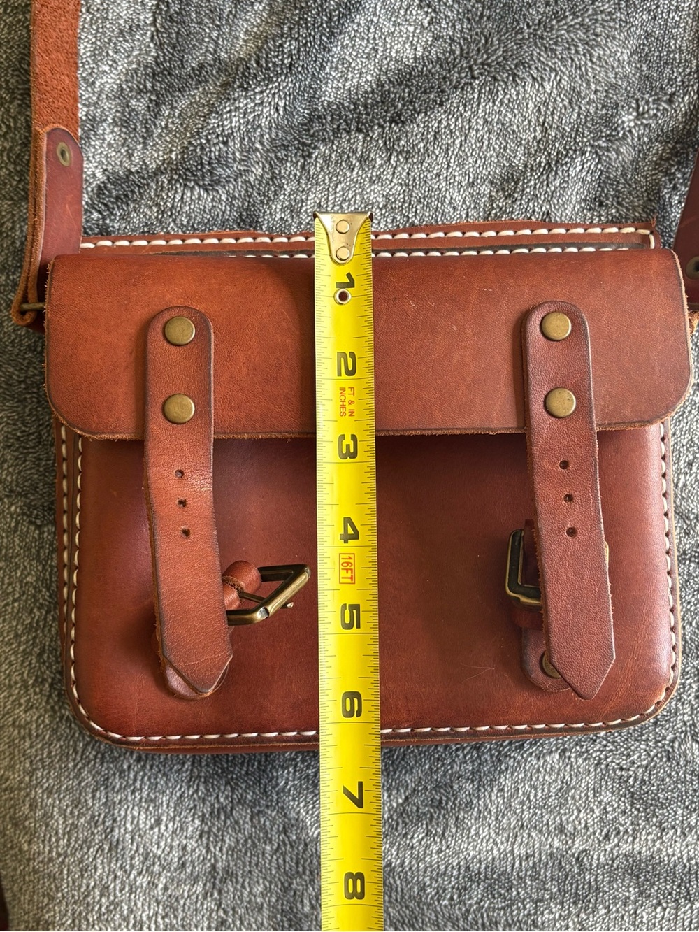 Brown Leather Clutch Bag - Picture 5 of 6